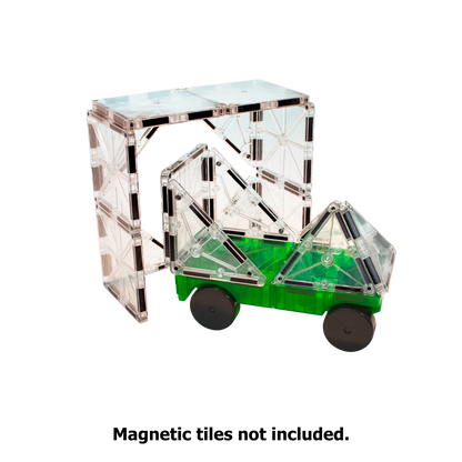 Magnetic magna tiles Cars Set groene auto met garage constructie gemaakt van transparante magnetische tegels