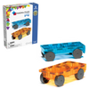 Magnetic magna tiles Cars Set met verpakking en 2 magnetische autos in blauw en oranje transparant