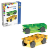 Magnetic magna tiles Cars Set met 2 magnetische autos groen en geel plus verpakking op witte achtergrond