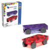 Magnetic magna tiles Cars Set met paarse en rode magnetische autos en verpakking op witte achtergrond