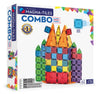 Magnetic magna tiles combo set voorkant verpakking met kleurrijk kasteel van 62 magnetische tegels