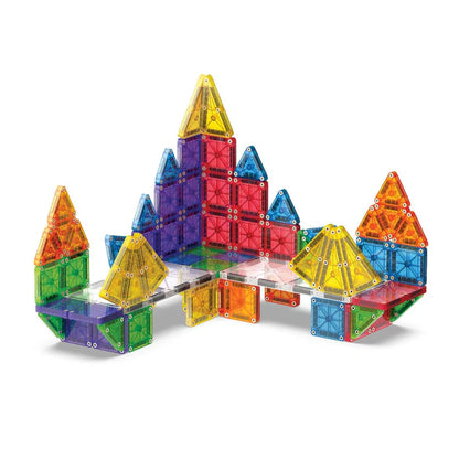 De magnetic Magna Tiles deluxe microMAGS set bevat 70 magnetische bouwstenen voor het bouwen van indrukwekkende structuren.