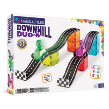 Magnetic magna tiles Downhill Duo verpakking met 40 magnetische tegels en race baan opbouw