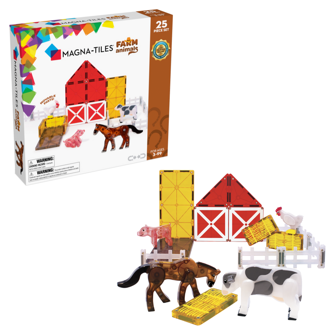 Magnetic magna tiles Farm Animals 25-delige set met verpakking, boerderij en boerderijdieren