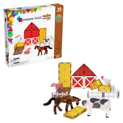 Magnetic magna tiles Farm Animals 25-delige set met verpakking, boerderij en boerderijdieren