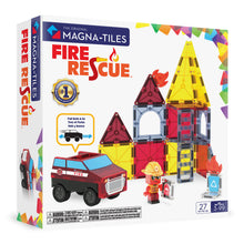 Magnetic magna tiles Fire Rescue verpakking met 27 magnetische tegels, brandweerauto en kazerne