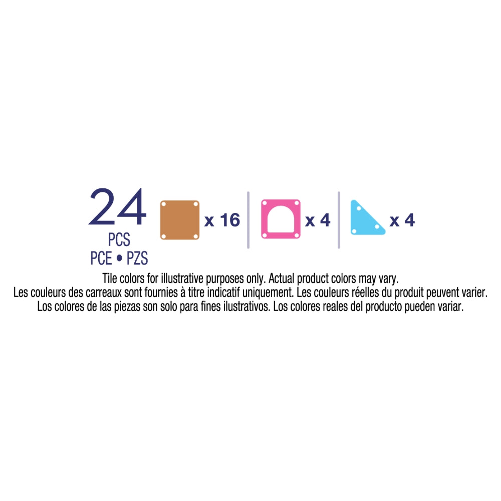 Magnetic Magna Tiles Gingerbread inhoud overzicht - 24 stuks inclusief vierkante en driehoekige MicroMags