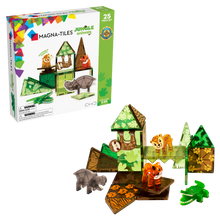 Magnetic magna tiles Jungle Animals set met 25 magnetische tegels, verpakking en opgebouwd speelgoed