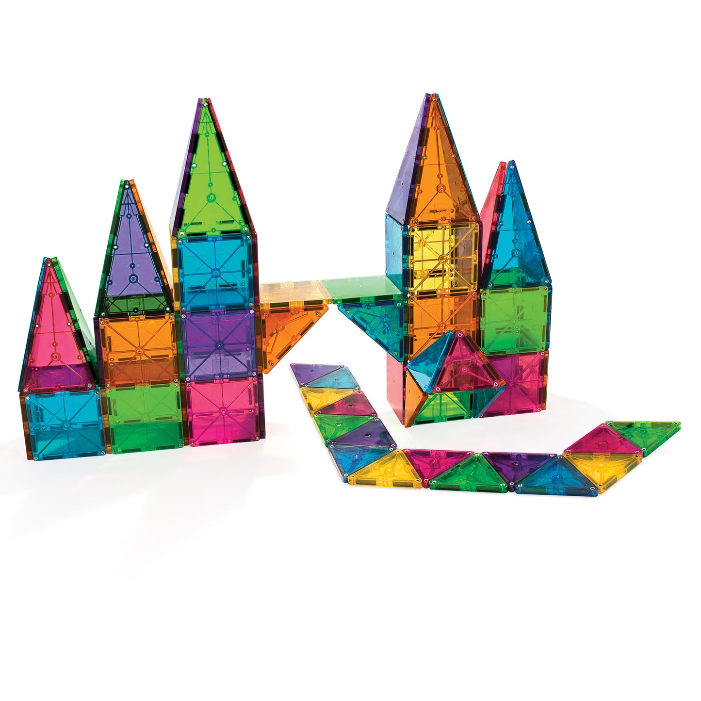 Magnetic magna tiles Classic 100 stuks kastelen en slang magneet speelgoed vooraanzicht