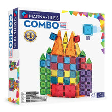 Voorzijde doos met Magnetic Magna Tiles Combo MicroMAGS-set, 62 levendige stukjes voor kinderen van 3 tot 99 jaar.