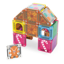 Magnetic Magna Tiles Gingerbread peperkoekhuis met gekleurde magnetische tegels en peperkoekmannetje