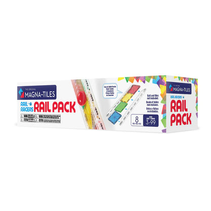 Magnetic magna tiles Rail Pack achterzijde verpakking met productinformatie 8 onderdelen 3-99 jaar
