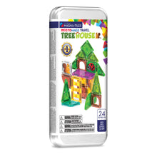 Magnetic magna tiles Travel Tree House voorkant verpakking met 24 MicroMAGS kleurrijke magnetische tegels