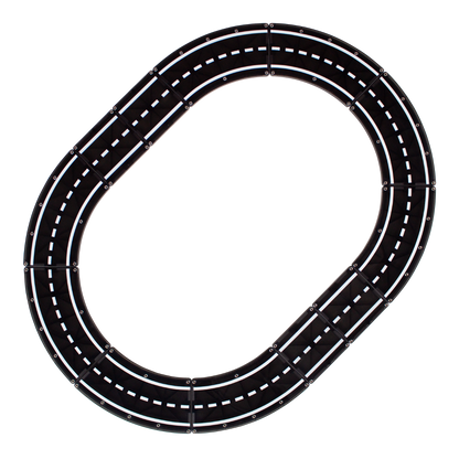 Magnetic magna tiles XTRAS roads ovale racebaan configuratie met 12 magnetische tegels volledig beeld wit