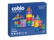 Magnetisch speelgoed Coblo Classic 100 stuks voorkant verpakking met kleurrijke magnetische tegels