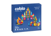 Magnetisch speelgoed Coblo Classic glitter 36 stuks voorkant verpakking met kleurrijke kastelen