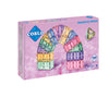 Magnetisch speelgoed Coblo Pastel 100 stuks verpakking, roze doos met kleurrijke magnetische tegels