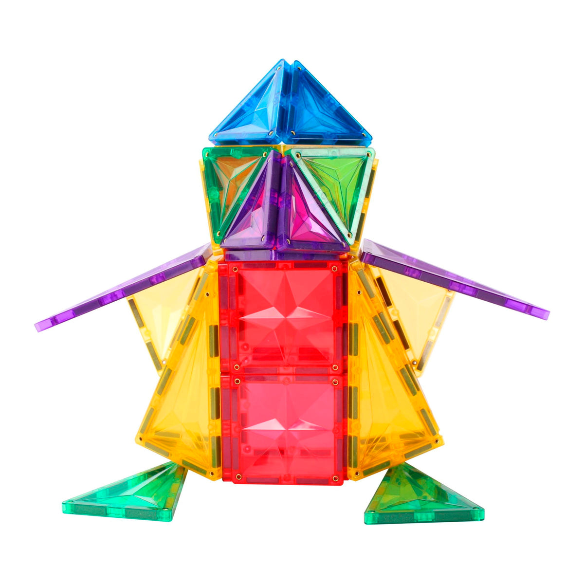 Magnetisch speelgoed Coblo ruimteschip raket gebouwd met gekleurde magnetische tegels creatief bouwwerk