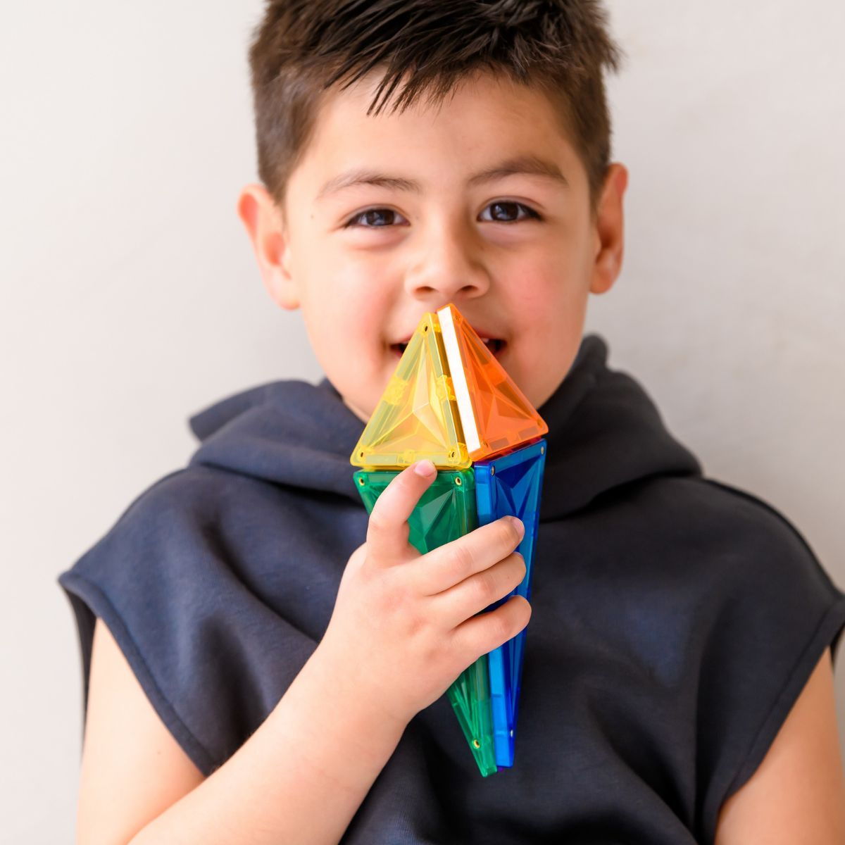Magnetische tegels kind toont Coblo magneten toren gekleurde driehoeken magnetisch speelgoed voor kinderen