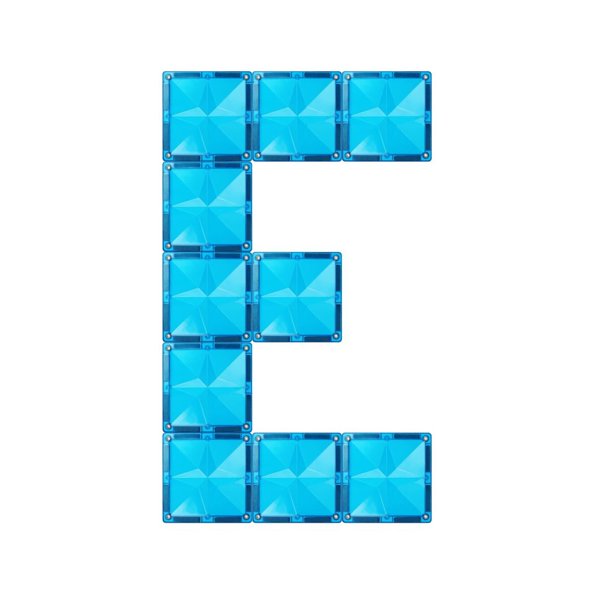 Magnetische tegels Coblo blauwe letter C bovenaanzicht magneet speelgoed vierkante constructie stukken