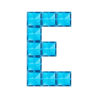 Magnetische tegels Coblo blauwe letter C bovenaanzicht magneet speelgoed vierkante constructie stukken