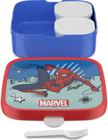Grote Marvel Spiderman Mepal Bento lunchbox met binnenvakjes en vorkje, ideaal als broodtrommel kind voor school.