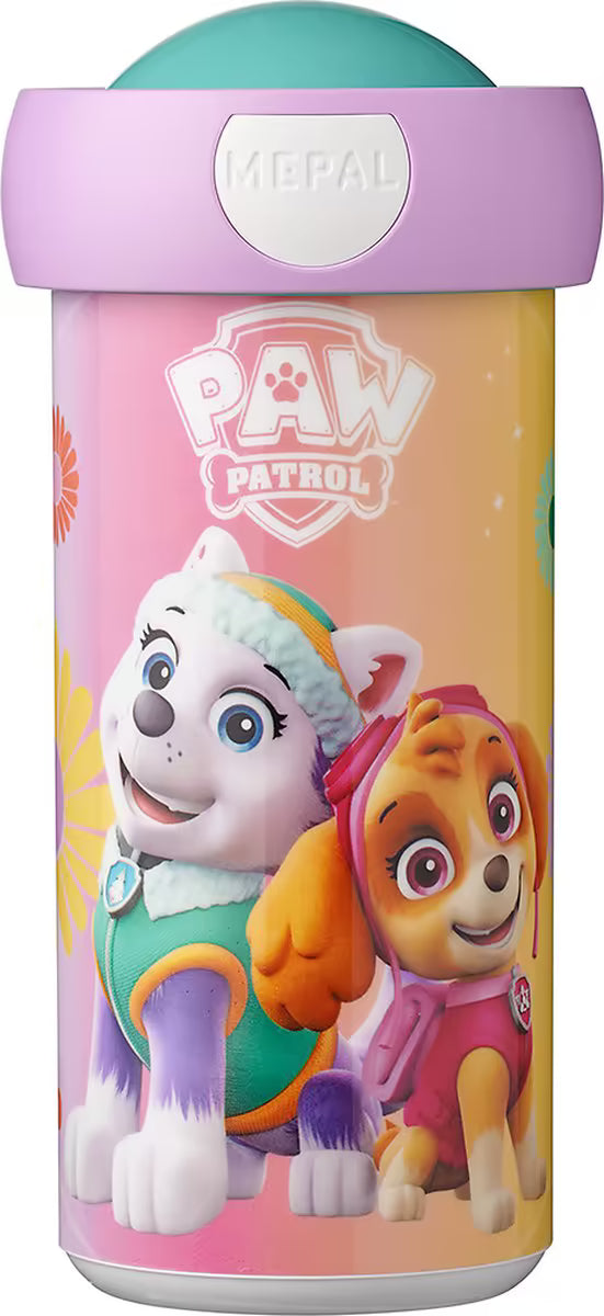 Mepal Campus drinkbeker 300 ML PAW Patrol Girls in roze met paarse dop, kindvriendelijk en ideaal voor school of onderweg.