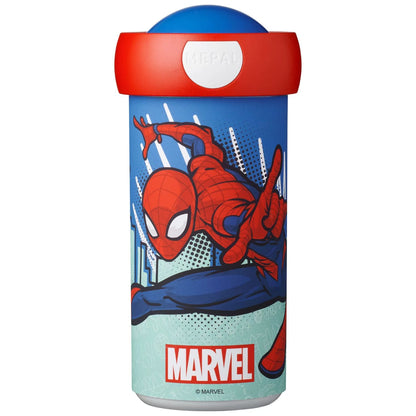 Ronde Mepal Campus drinkbeker 300 ML Spiderman in rood-blauw design, Marvel kinder drinkfles met dop.