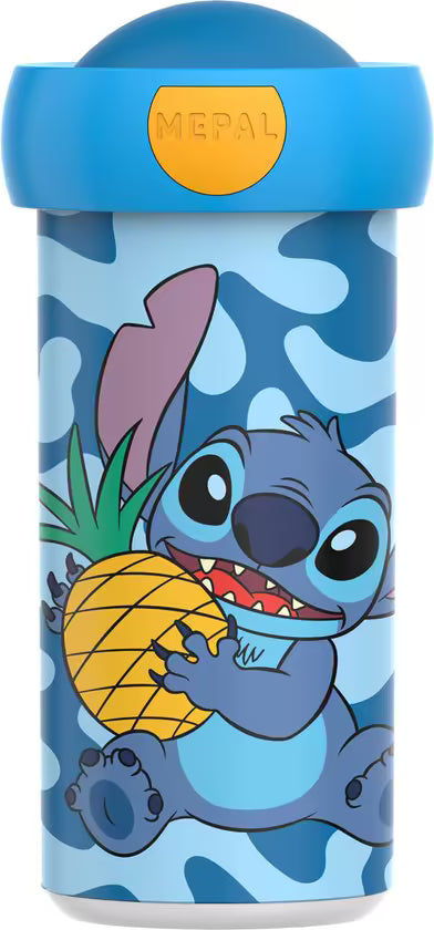 Mepal Campus drinkbeker 300 ml met Stitch print in blauw, vrolijk en stevig voor kinderen.