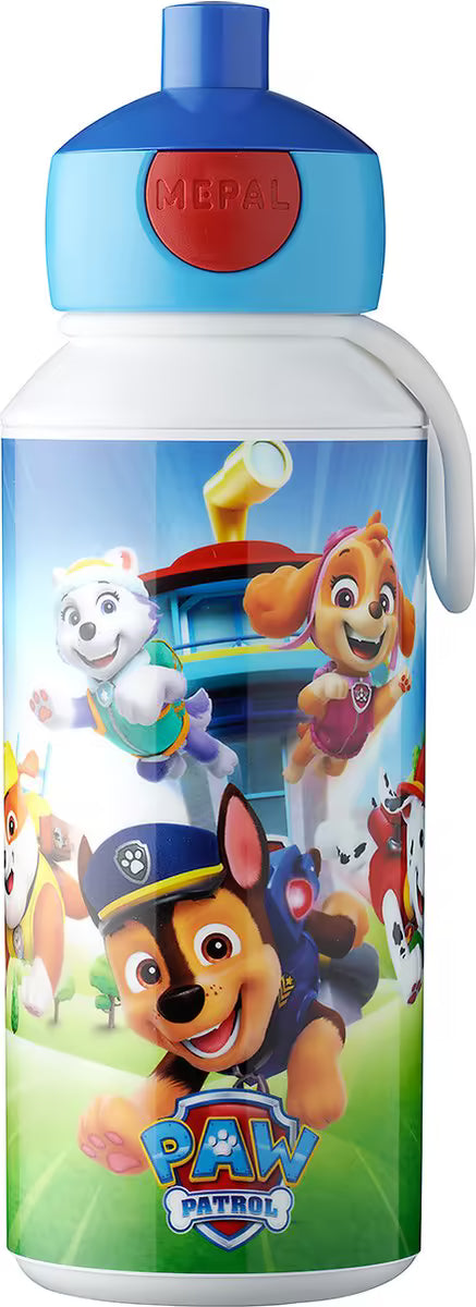 Kindvriendelijke Mepal Campus drinkfles 400 ML met PAW Patrol print, ideaal voor school en onderweg voor kinderen.