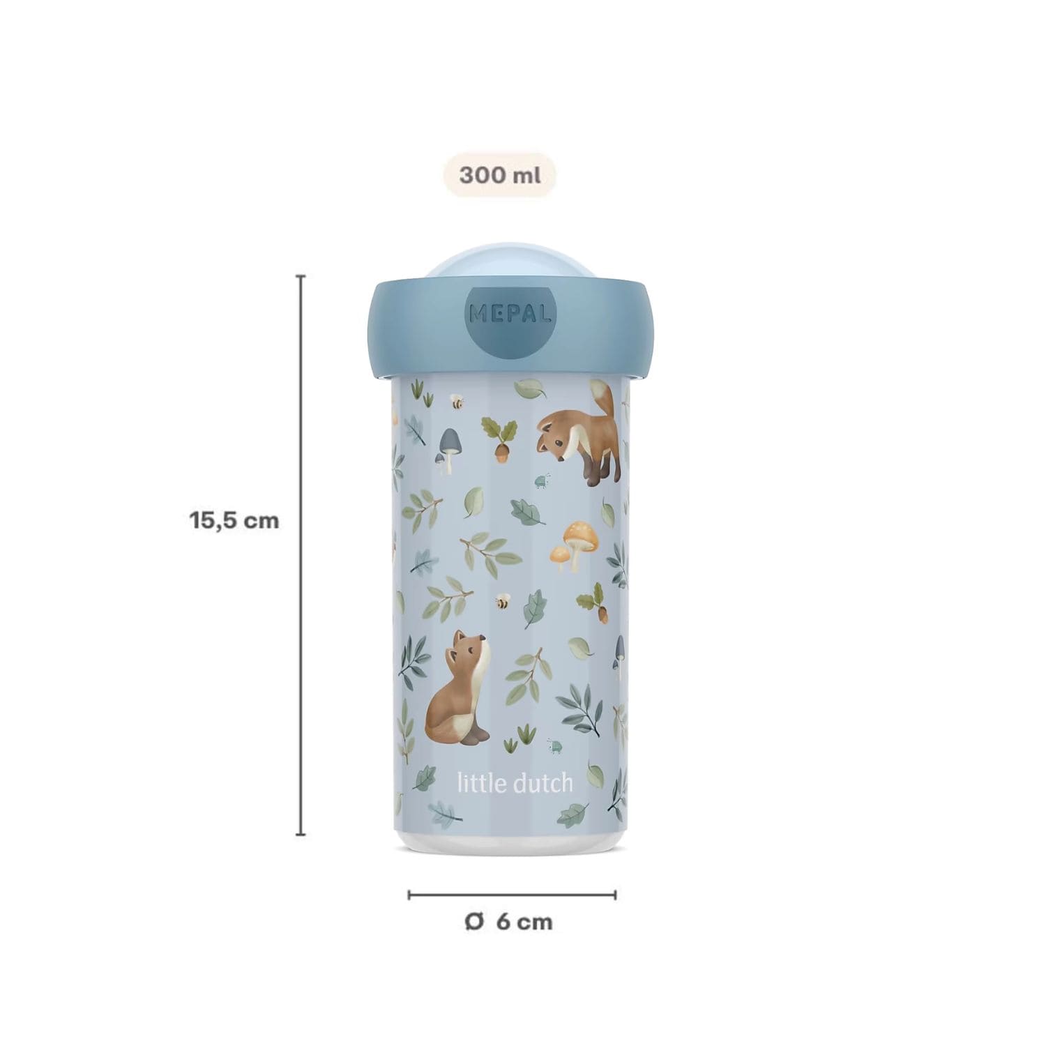 forest friends Mepal drinkbeker van 300 ml met afmetingen 15,5 cm hoog en 6 cm diameter, BPA-vrij.Little Dutch