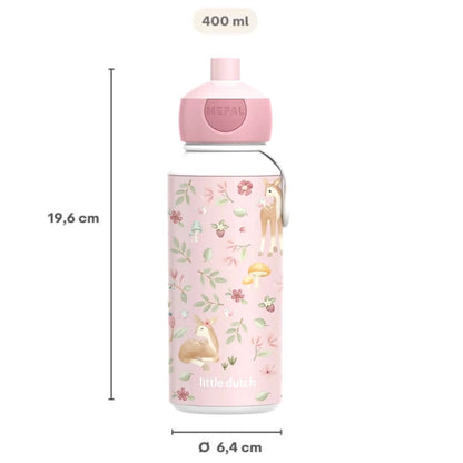 pop up fairy garden Mepal drinkfles 400 ML met afmetingen 19,6 cm hoog en 6,4 cm diameter, licht voor kinderen