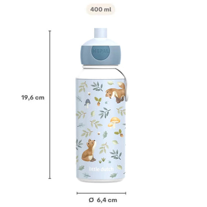 forest friends Mepal drinkfles 400 ML met afmetingen 19,6 cm hoog en 6,4 cm diameter, praktisch voor kinderen