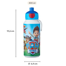 PAW patrol Mepal drinkfles 400 ML met afmetingen 19,6 cm hoog en 6,4 cm diameter, praktisch voor kinderen