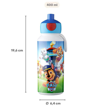 paw patrol pups Mepal drinkfles 400 ML met afmetingen 19,6 cm hoog en 6,4 cm diameter, licht voor kinderen