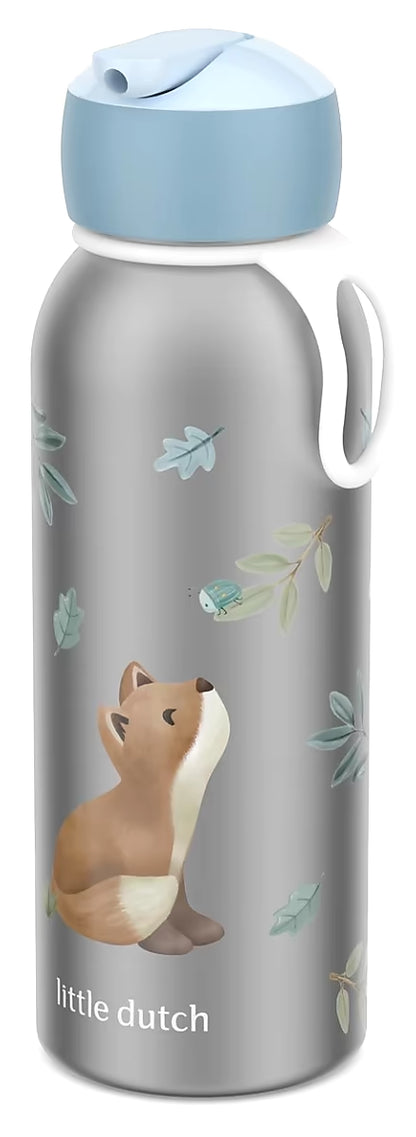 Mepal Isoleerfles Forest Friends 350 ml met flip-up dop en vosje, ideale rvs drinkfles kind voor school of onderweg.