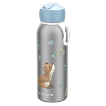 Mepal Isoleerfles Forest Friends 350 ml met flip-up dop en vosje, ideale rvs drinkfles kind voor school of onderweg.