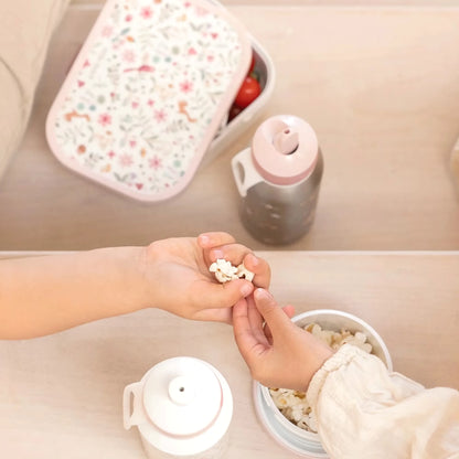 Mepal rvs Isoleerfles 350 ml Little Dutch, roestvrijstalen drinkfles kind met dierenprint en pastelkleuren dop.