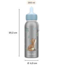 isoleerfles little dutch Mepal 350 ML met afmetingen 20,2 cm hoog en 6,5 cm diameter met forest friends print