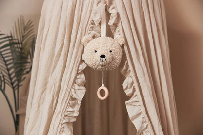 Zacht Jollein muziekdoosje Teddy bear in naturel tint, ideaal als muziekdoosje baby of kraamcadeau in de babykamer.