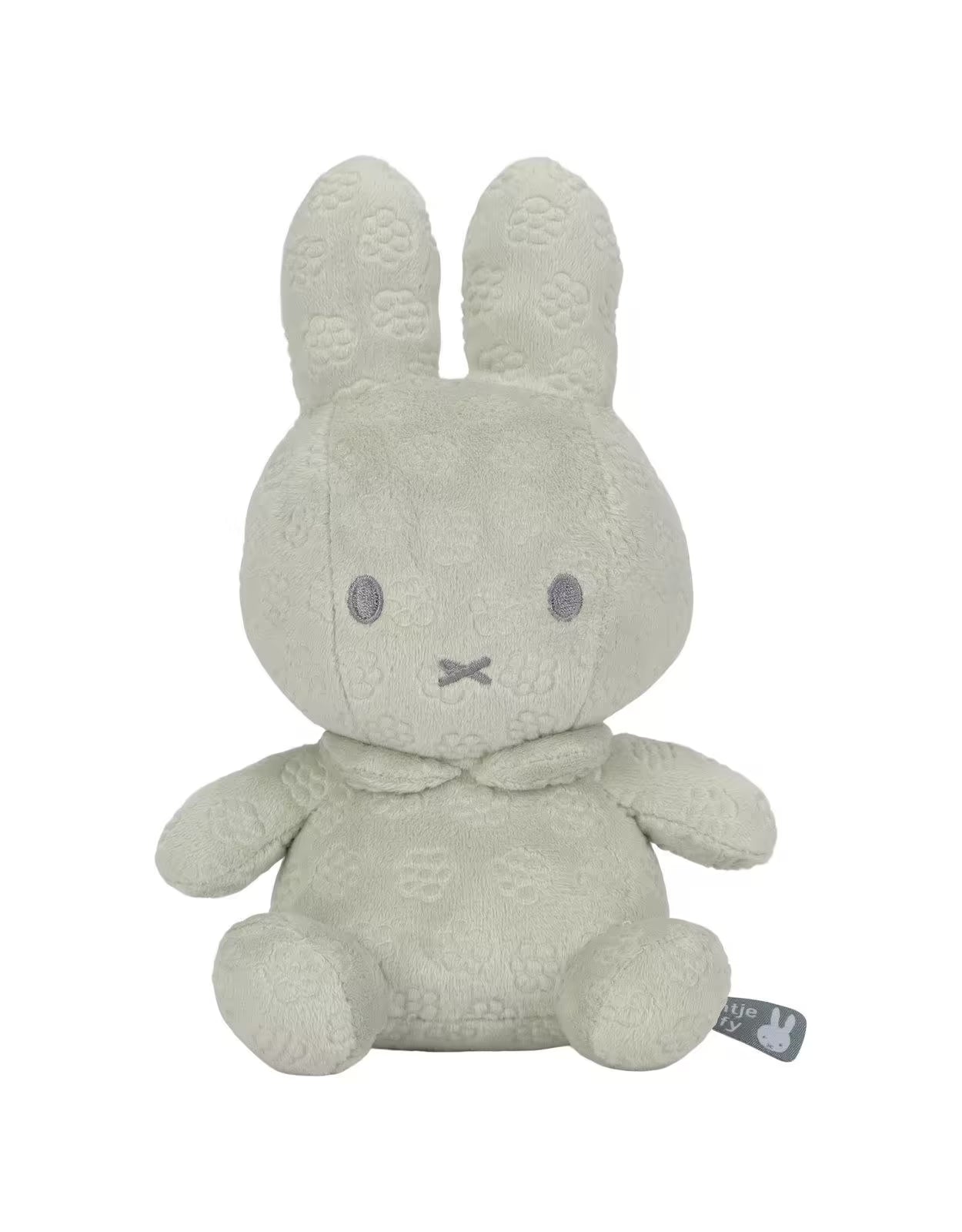 Zachte groene Nijntje knuffel Green Flower 20cm van pluche, ideaal als eerste baby cadeau of kraamcadeau.
