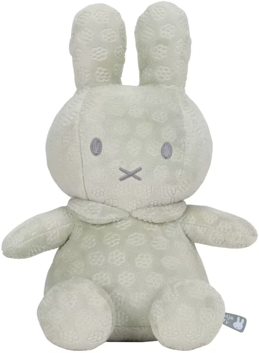 Zachte Nijntje Knuffel Groot Green Flower 30cm van pluche, ideaal sensorisch speelgoed en lief baby cadeau.
