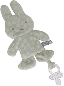 Zacht Nijntje Speendoekje green flower in pluche stof met speenlus, ideaal als speenknuffel en kraamcadeau.