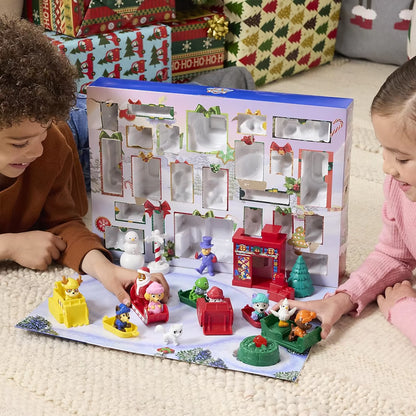 Twee kinderen genieten van de Paw Patrol Advent kalender 2025 met Ryder, Rubble en andere namen PAW Patrol.