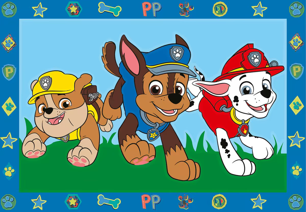 Ravensburger CreArt Paw Patrol schilderij met Chase, Marshall en Rubble, vrolijk en kleurrijk knutsel idee voor kinderen.