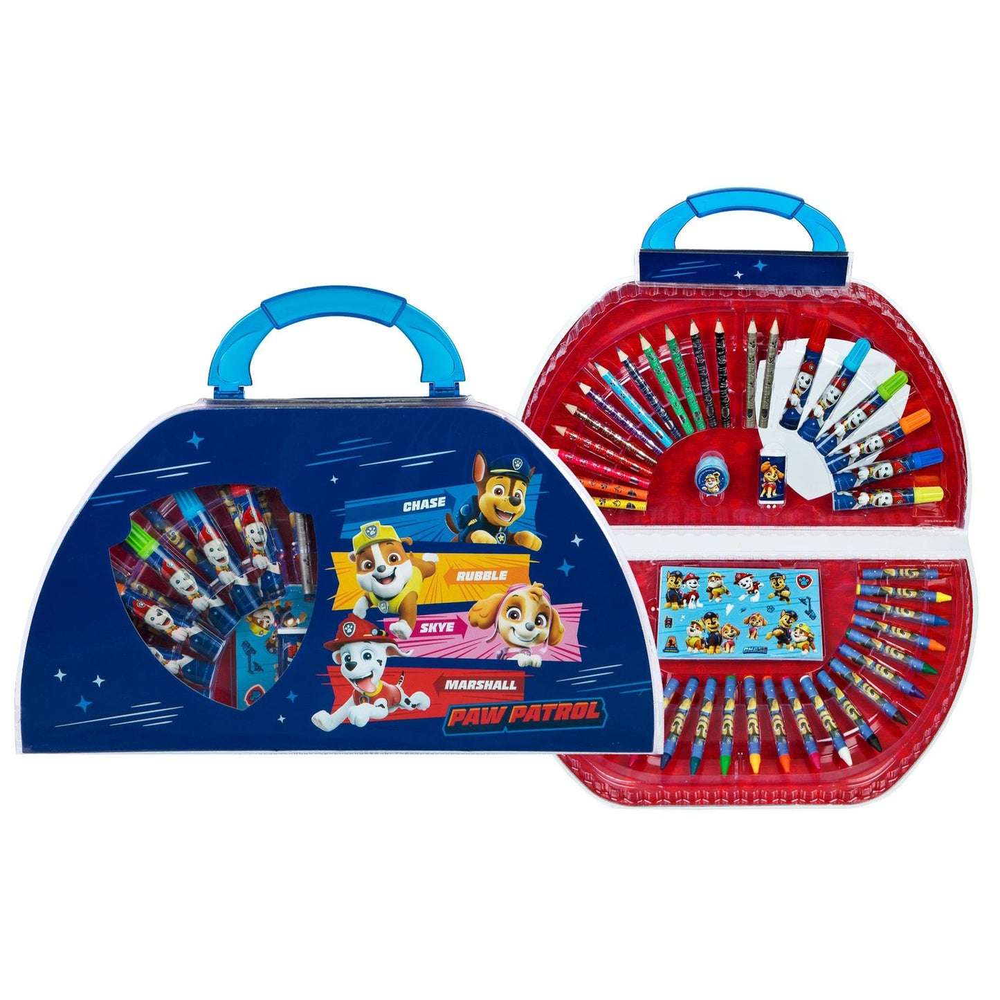 PAW Patrol kleurkoffer 51 delig met Chase, Marshall, Skye en Rubble - compleet knutselen speelgoed set voor peuters