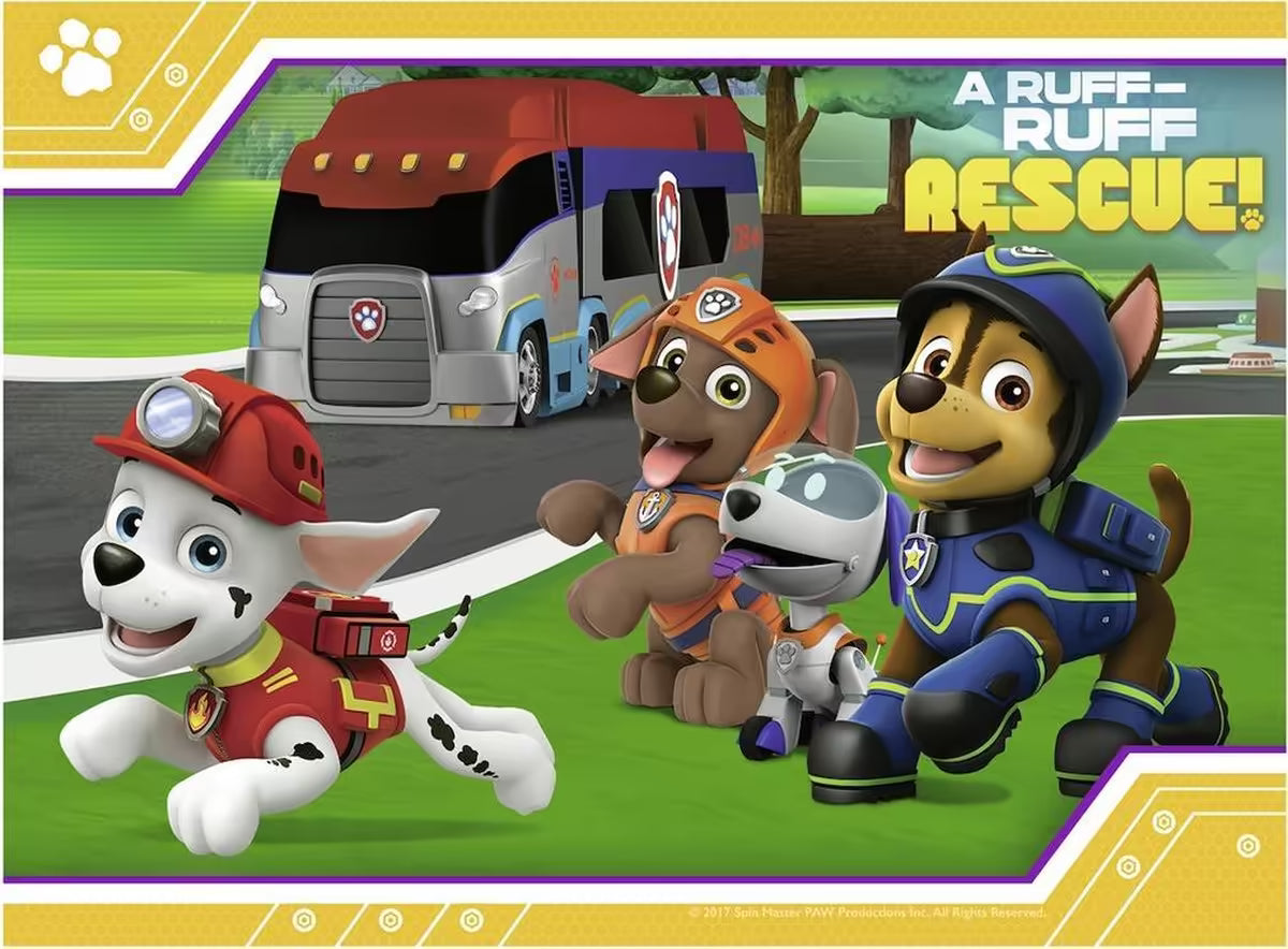 Ravensburger puzzle PAW Patrol met heldhaftige pups in actie, kindvriendelijke puzzel voor uren speelplezier.