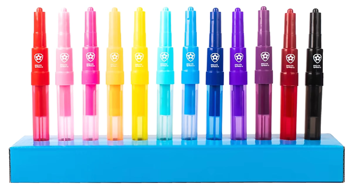 PAW Patrol Spray Pen Set deluxe met twaalf felle kleurstiften, ideaal voor leuke dingen om te knutselen.