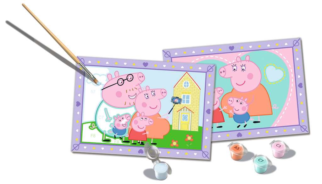 Peppa Pig cadeau CreArt schilderijen met verfpotjes en kwastjes, leuke dingen om te knutselen