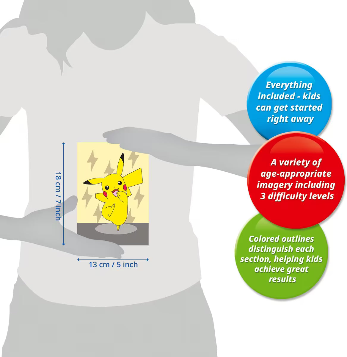 Pokémon CreArt Ravensburger Pikachu schilderij op nummer 13x18 cm, ideaal knutsel ideeën voor creatieve kinderen.